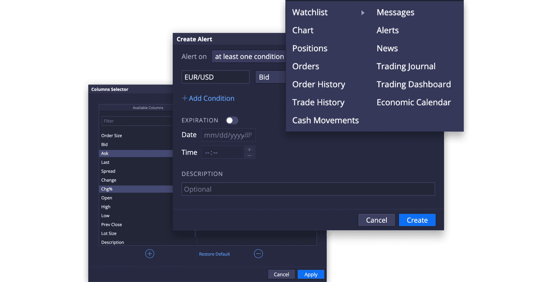 Deriv X widgets to customise your CFD trading
